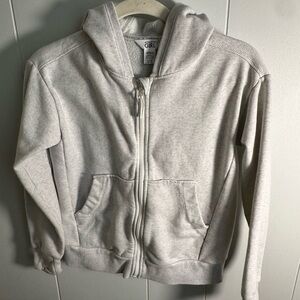 Athleta Light Gray Kids Zip-Up Hoodie Size Large